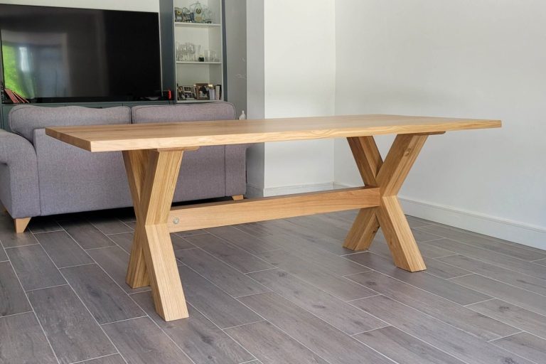 X Leg English Oak dining table